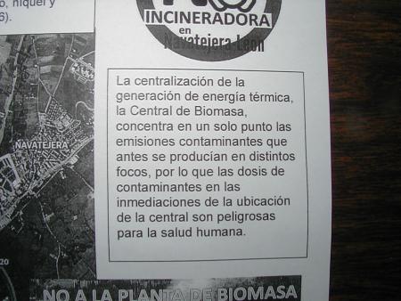 Re: No a la INCINERADORA en Navatejera